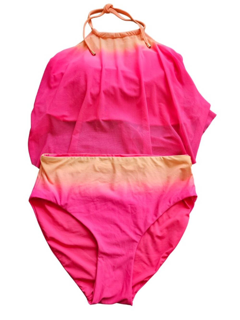 Coco Reef Sunset Fade Aura Mesh High Neck Tankini & High Waist Bottoms -